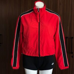 Red Cropped Bomber Jacket Size Small